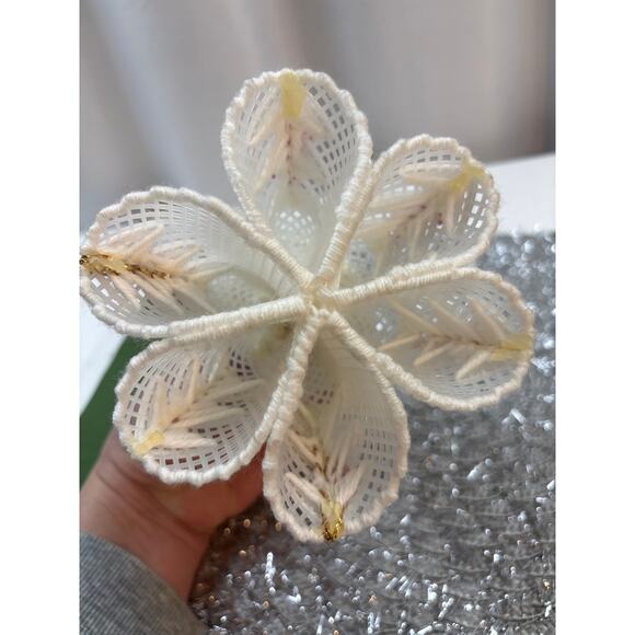 Vintage Christmas Angel Kitschy Needlepoint Plastic Canvas Decoration Figurine - Picture 7 of 7